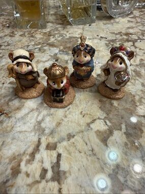 Wee Forest Folk Wisemen Set of 3 and 1 Shepherd for Christmas Nativity